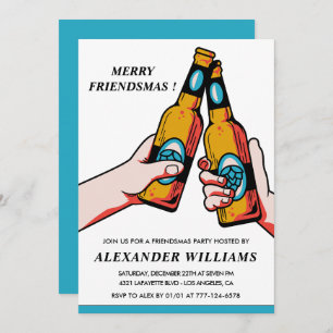 Friendsmas invitations Merry Friendsmas Blue