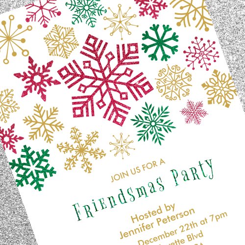 Friendsmas invitations Party Chic Snowflakes