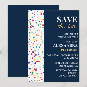 Friendsmas invitations Save the date Confetti