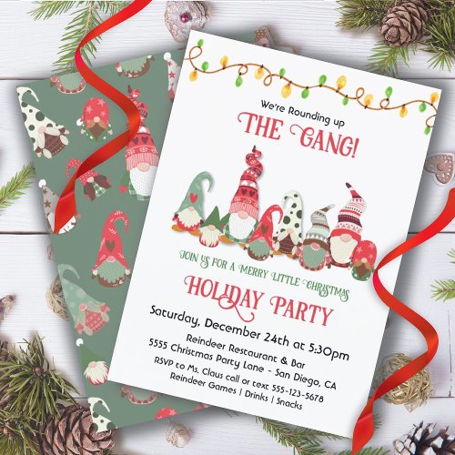 Friendsmas Office Gnomes Holiday Christmas Party Invitation