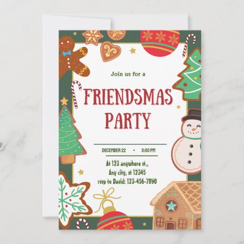 Friendsmas Party Digital Invitation chritsmas  Invitation