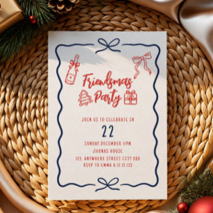friendsmas party holiday doodle invitation