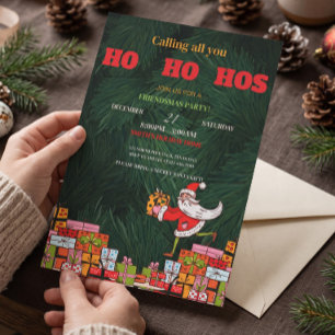 Friendsmas Santa Funny Christmas Party Invitation