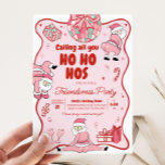Friendsmas Santa Funny Ho Ho Hos Christmas Party Invitation<br><div class="desc">Spread the holiday cheer with our customizable Christmas printable invitation,  perfect for gathering friends and family for a festive celebration. With elegant designs and easy-to edit text,  this invitation sets the tone for a joyful holiday season.

51SE C</div>