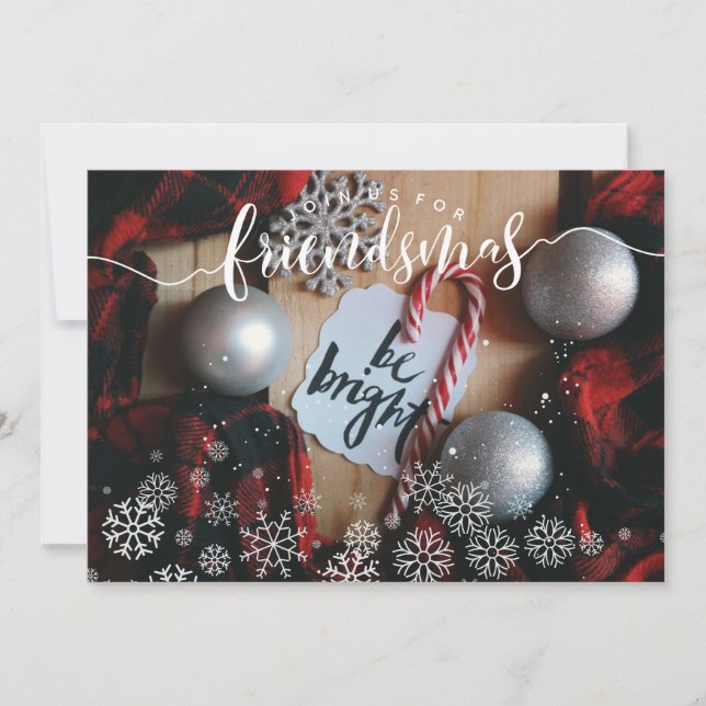 Friendsmas Snowflakes Photo Invite (Front)