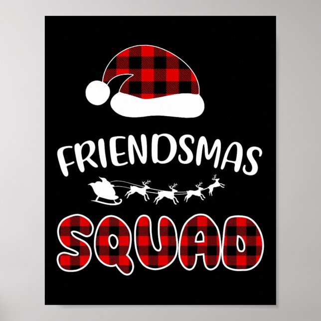 Friendsmas Squad Funny Xmas Light Family Matching  Poster (Front)