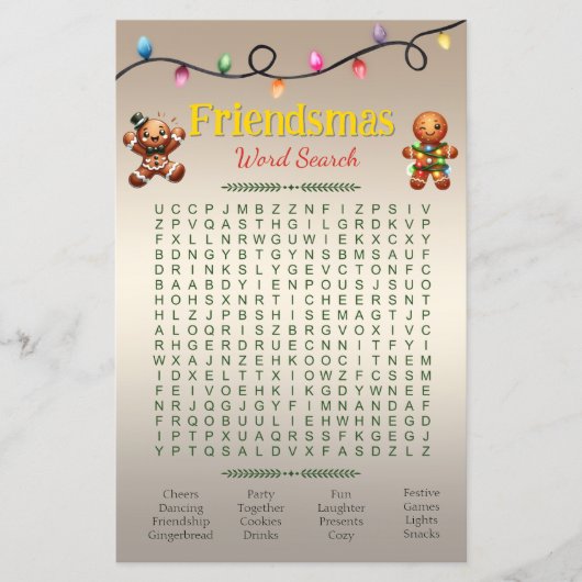 Friendsmas Word Search Puzzle (Front)