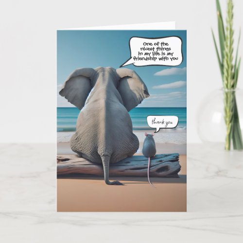 Friendss Birthday Elephant and Mouse Card