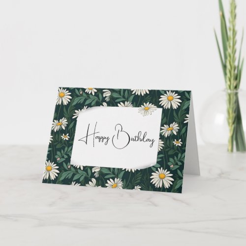 Friendss Birthday White Daisy Meadow Card