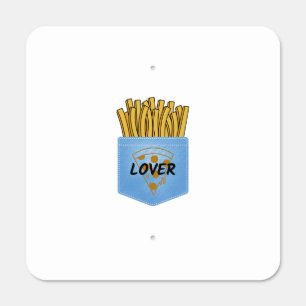 Fries and pizza lover in pocket metal sign