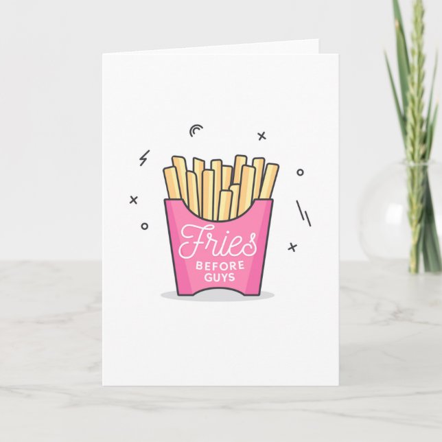 Fries Before Guys Letterpress Thank You Card (Front)