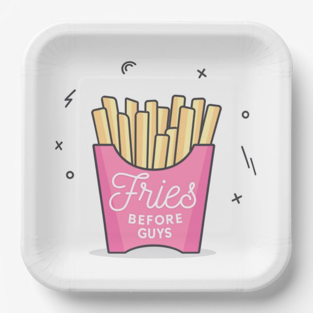Fries Before Guys Paper Plates (Front)