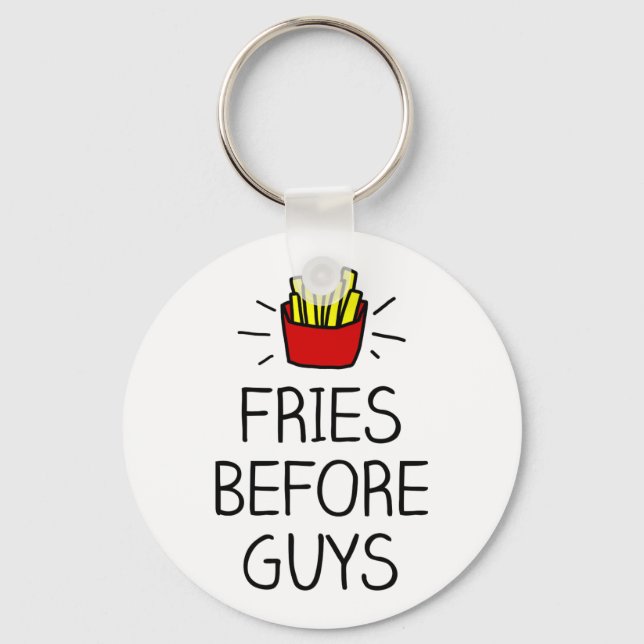 fries before guys with most charming illustration keychain (Front)