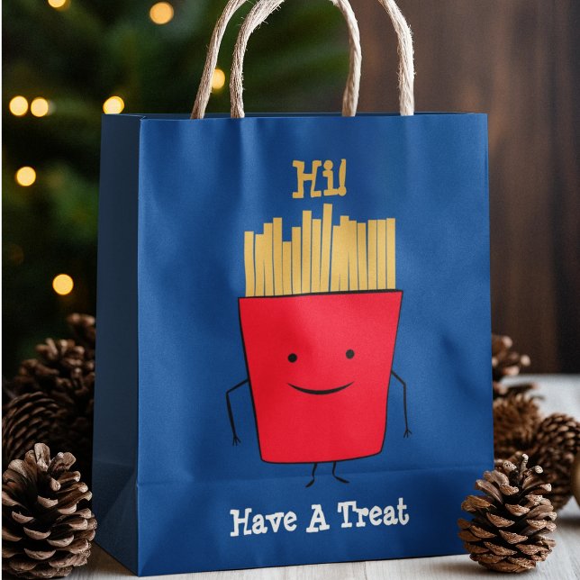Fries Cartoon Gift Bag (gift bag, birthday surprise gift bag, teddy bear gift bag, wine gift bag, travel bag, use and throw )