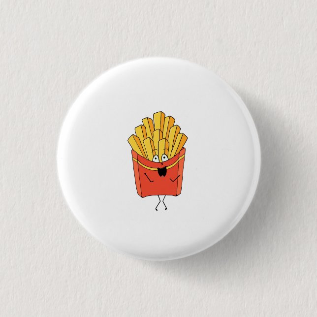 Fries, chips, hot chips themed button (Front)