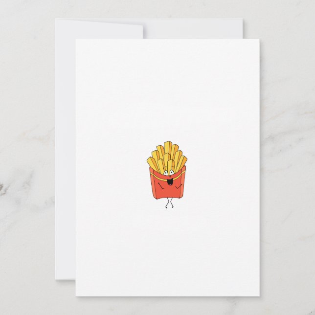 Fries, chips, hot chips themed invitation (Front)