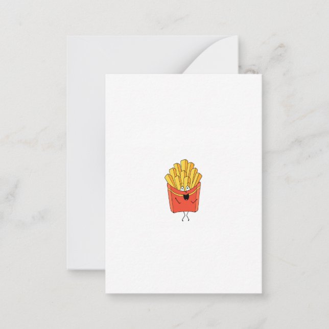Fries, chips, hot chips themed note card (Front)