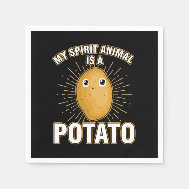 Fries Funny Puns Foodies Food Lovers Gift My Spiri Napkins (Front)