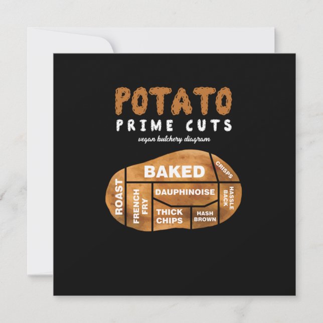 Fries Funny Puns Foodies Food Lovers Gift Potato P Invitation (Front)