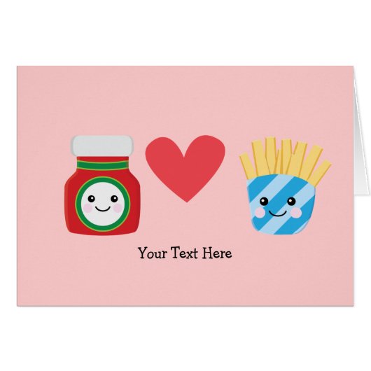 Fries & Ketchup (customizable) Cards (Front Horizontal)