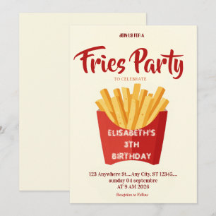 Fries Restaurant Birthday Party Invitation