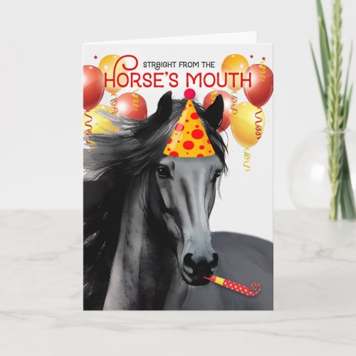 Friesan Black Horse Funny Birthday Card