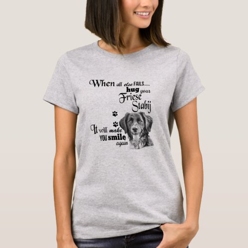 Friese Stabij modern art cute dog breed slogan T_Shirt