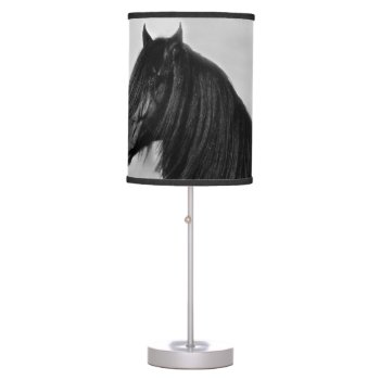 Friesian Black Stallion Horse Table Lamp by laureenr at Zazzle