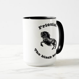 Friesian, black stallion horse, the black beauty mug
