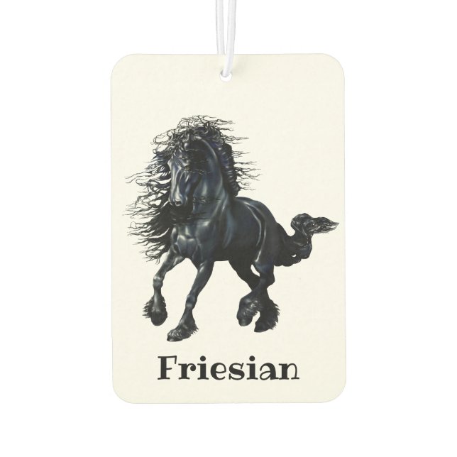 Friesian, black stallion, I love my Friesian Air Freshener (Back)