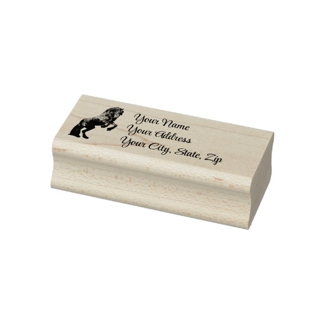 Friesian/black stallion, Personal Address stamp/3a Rubber Stamp (Stamp)