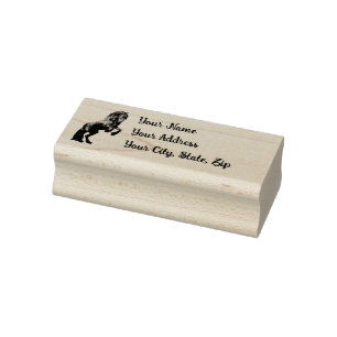 Friesian/black stallion, Personal Address stamp/3c Rubber Stamp