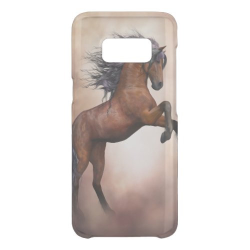 Friesian brown horse rearing up with misty clouds uncommon samsung galaxy s8 case