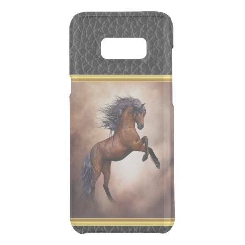 Friesian brown horse rearing up with misty clouds uncommon samsung galaxy s8 case