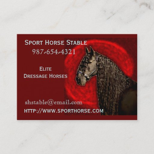 Customizable Friesian Business Card, 101