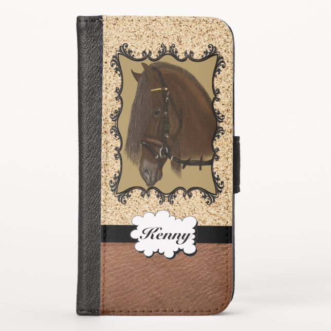 Friesian Draft Horse iPhone Wallet Case (Front)