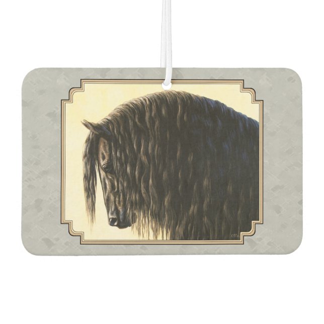 Friesian Draft Horse Silver Gray Air Freshener (Front)