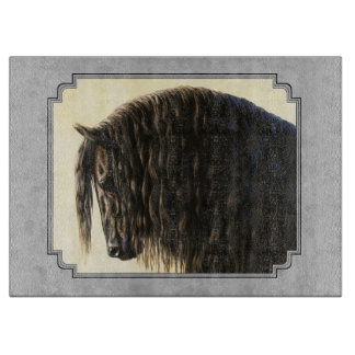 Friesian Draft Horse Silver Gray Cutting Board