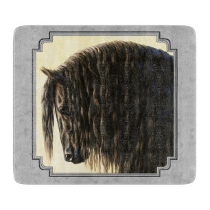 Friesian Draft Horse Silver Gray Cutting Board