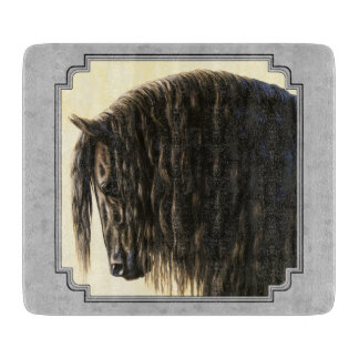 Friesian Draft Horse Silver Gray Cutting Board