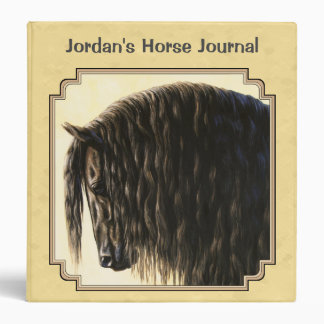 Friesian Draft Horse Yellow 3 Ring Binder