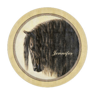 Friesian Draft Horse Yellow Cutting Board