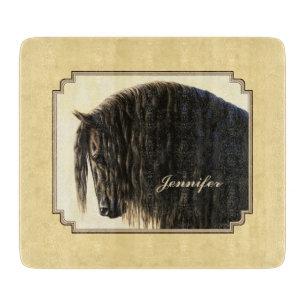 Friesian Draft Horse Yellow Cutting Board