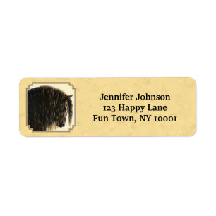 Friesian Draft Horse Yellow Label
