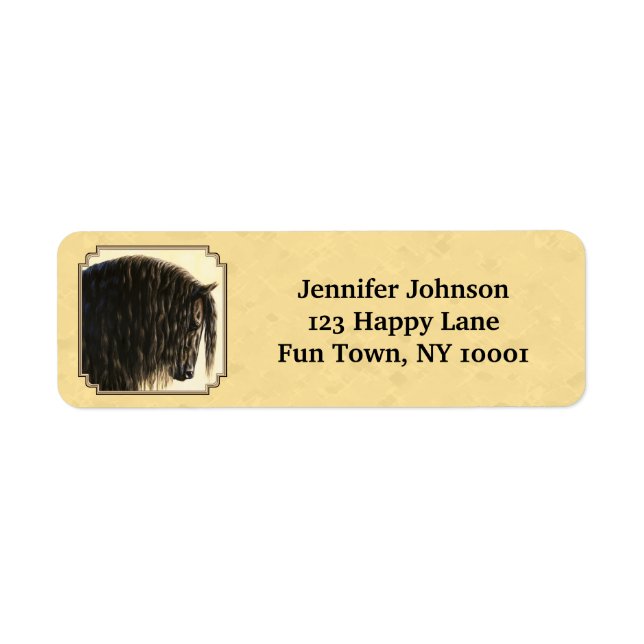 Friesian Draft Horse Yellow Label (Front)