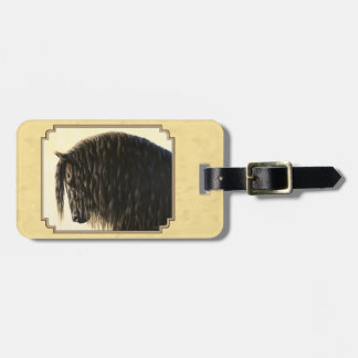 Friesian Draft Horse Yellow Luggage Tag