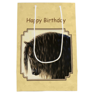 Friesian Draft Horse Yellow Medium Gift Bag