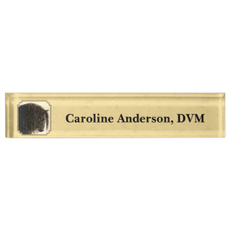 Friesian Draft Horse Yellow Nameplate