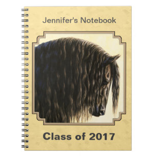 Friesian Draft Horse Yellow Notebook