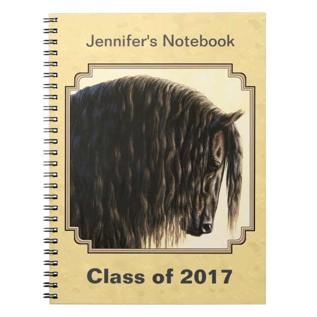 Friesian Draft Horse Yellow Notebook (Front)